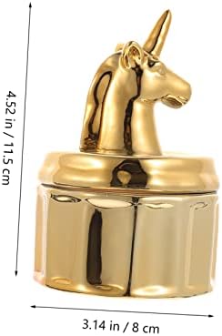 Yardwe 1pc Unicorn Jewelry Box Travel Gift Dining Decor para brinco de mesa Organizador de doces Serviço de bandeja Caixa de