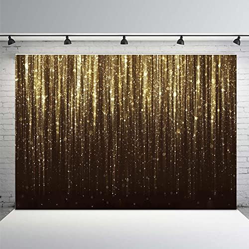 Cenário de mehofond preto e dourado para crianças adultas decorações de festas de aniversário banner Glitter Gold Bokeh