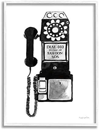 Stuell Industries Dial no caso da moda S.O.S. Telefone vintage, projetado por Mercedes Lopez Charro White emoldurado arte