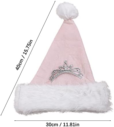 Decorações de Natal Novas Trajes de férias Vestem -se adultos Crown Rosa Chapéu de pelúcia de Natal e 13176