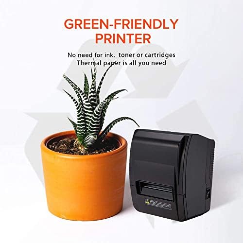 Munbyn USB 80mm Printer de recibo, impressora POS com comando esc/pos para janelas e papel térmico 3 1/8 x 230 pés, 10