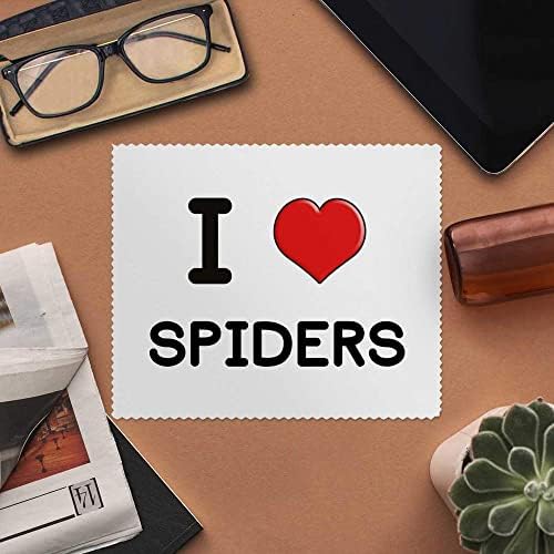 Azeeda 2 x 'I Love Spiders' Microfibre Lens/óculos Limpeza de panos de limpeza