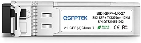 Qsfptek 10g SFP+ BIDI Módulo de modo único LC para Cisco SFP-10G-BXD-I / SFP-10G-BXU-I, 10km, com ddm-1 par