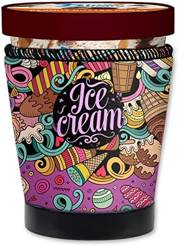 Mugzie - sorvete - tamanho de cerveja - Deluxe grosso de neoprene aconchegante capa de capa - sorvete groovy