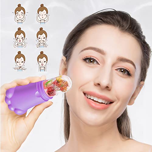 Rolo de rosto de gelo tmoru, ferramenta de tratamento de beleza para o rosto e os olhos, moldador de silicone de beleza facial