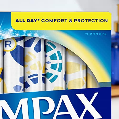 Tampax Pearl Tampões Multipack, Regular/Super Absorvency, com trança de vazamento, sem século, 34 contagem