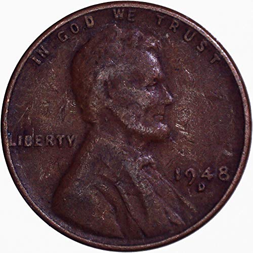 1948 D Lincoln Wheat Cent 1C muito bom