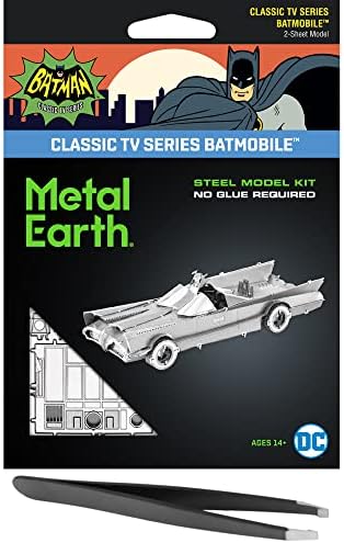 Metal Earth Fascinations Batman Classic TV Series Batmobile 3D Metal Model Kit pacote com pinças