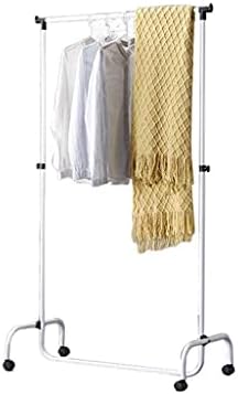 Rack de secagem ao ar livre elegante e simples da casa, trilho de vestuário de metal, varanda de banheiro de trilho de trajes de metal com rodas e prateleiras de vestidos e chapéus, lsxysp, branco, 17290cm