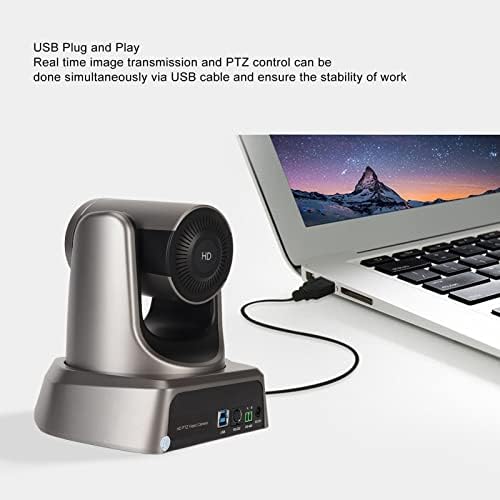Webcam PTZ, câmera profissional 10x Zoom óptico PTZ Full Full, 128 graus de videoconferência de videoconferência rotatável de 1080p