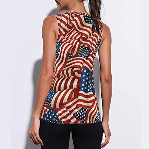 American Flag Shirt Women tank Top Stars Stripes Graphic Patriótico Tops 4 de julho de julho T-shirt com t-shirt sem