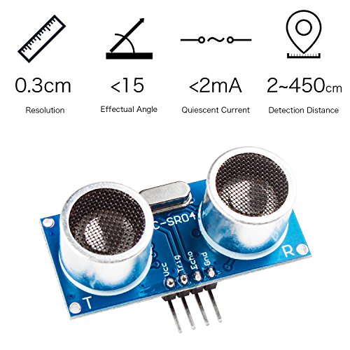 SMRAZA 5PCS Módulo ultrassônico HC-SR04 Sensor de distância com suporte de montagem de 2pcs para Arduino R3 Mega Mega2560 Duemilanove Nano Robot Xbee Zigbee