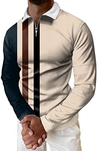 Xxzy masculino de golfe masculino masculino casual outono de inverno de manga longa camisa pescoço camisa de manga longa Camisa