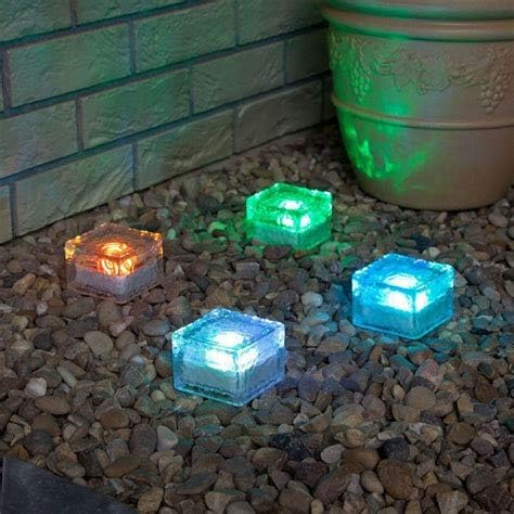 Horing Solar Glass Brick Light - Crystal Brick Stone - Jardim Solar Cube Cubo encantador de vidro Luzes de tijolos de