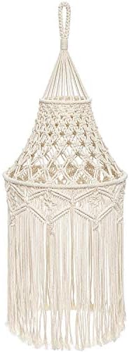 Mkono macram lâmpada tonalidade boho pendente capa de luz leve lâmpadas boêmios para o escritório da sala de estar decoração do