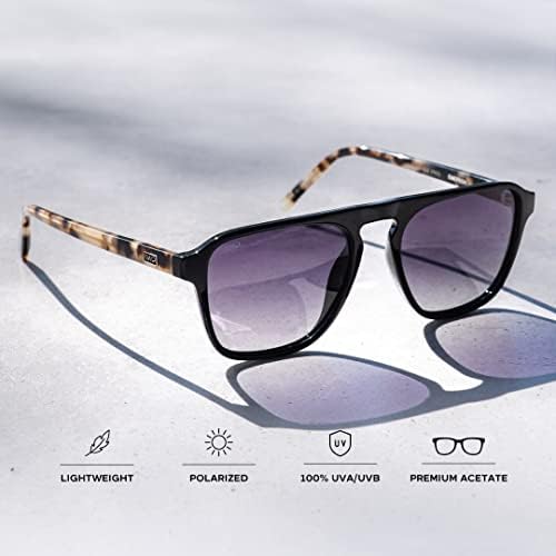Eyewear WMP - Modern One Bridge Square Men Retro Polarizado Aviador Glasses Suns