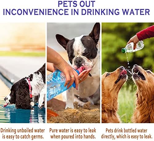 Okvsko Dog Water Bottle Puppy Dispenser Provo de vazamento portátil com alimentador de bebida para caminhadas para viagens ao ar