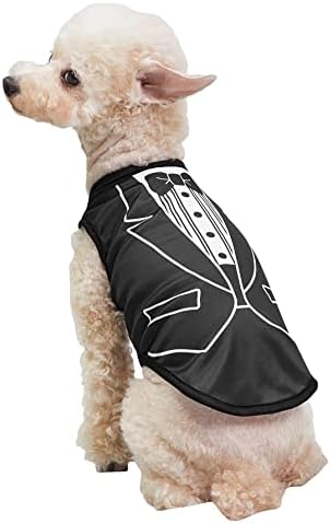 Qwinee cão tanque de cachorro tampo tampo de colete de capa de terno de impressão sem mangas, camiseta de cachorro leve e respirável roupas de casamento de estimação para pequenos cães médios meninos gatos gatinhos pretos xs