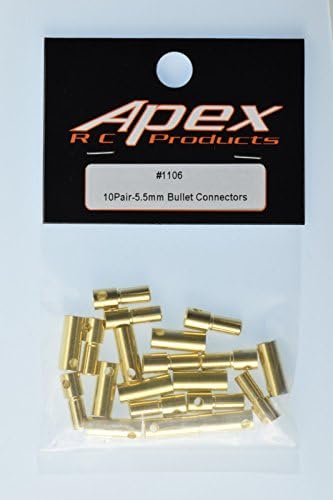 APEX RC Products 5.5mm Male/fêmea Conectores de balas de ouro - 10 pares 1106