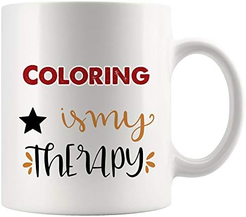 Minha terapia é colorir canecas canecas canecas canecas de chá | FAÇA -ME FELIZAR CRIANÇAS CRIANÇAS CORA COR ARTOR DE TIR