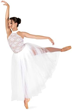 Body Wrappers Womens Ballet Halter Romantic Tutu Dress, LC211BKSCXS, Black/Scarlet, XS