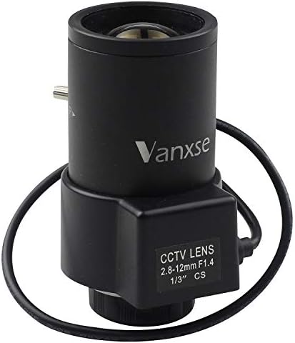 Vanxse 2,8-12mm 1/3 Auto-Iris Varifocal Lens CS-Mount DC Drive para câmera de segurança CCTV 1/3 polegada F1.4 para caixa