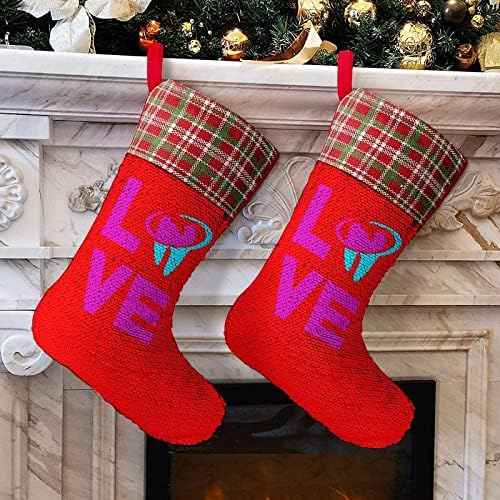 Love Hygienist Hygienist Christmas Holiday meias reversíveis Mudança de cor Magical Stock for Natal Tree larplace Hanging Meocks