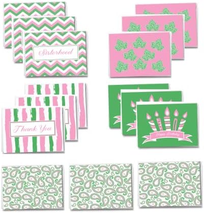 10 PC Pink e Green Flat Cards | Irmandade inspirada | Irmandade, Soror e oh, tão bonito conjunto de cartas