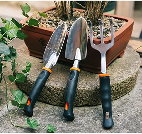Yasez 3pcs/conjunto de ferramentas de jardinagem alça de madeira em aço inoxidável em vasos de planta ptt shovel flores em vasos de flores pá.
