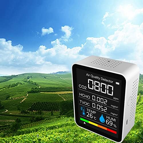 Guangming - 8 em 1 CO2 Detector de qualidade do ar monitor Co2 hcho tvoc pm2.5 pm1.0 pm10 Testador de temperatura e umidade para o quarto de carros Greathouse White