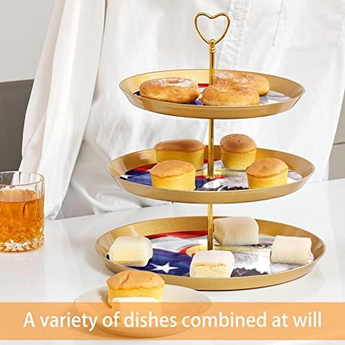 Suporte de bolo tfcocft, conjunto de exibição de tabela de sobremesa, placa de exibição de sobremesa de frutas, pássaro animal de bandeira americana