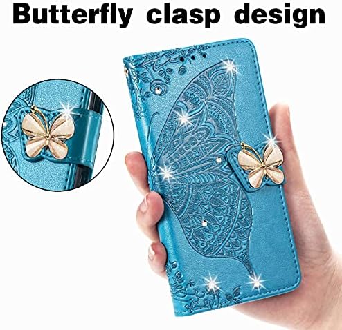 Dinglijia Carteira Caso para Samsung Galaxy A14 5G, Butterfly Pattern PU couro de couro com fecho magnético e tampa do cartão