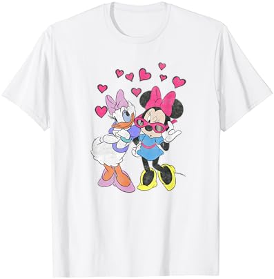 Disney Mickey e Friends Minnie & Daisy Hearts Retrato T-shirt