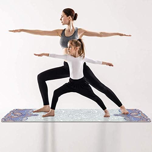 Djrow Yoga Mat Blue Ribbon Natural Pilates Exercício Mat Eco Friendly Gym Mat espessura 1/4