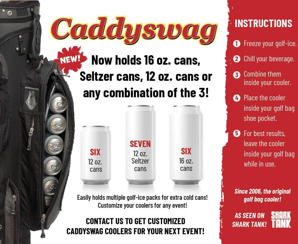 Caddy Swag Golf Bag Slave de cerveja mais fria de cerveja 6 - Presentes divertidos de golfe para homens e mulheres - acampamento,