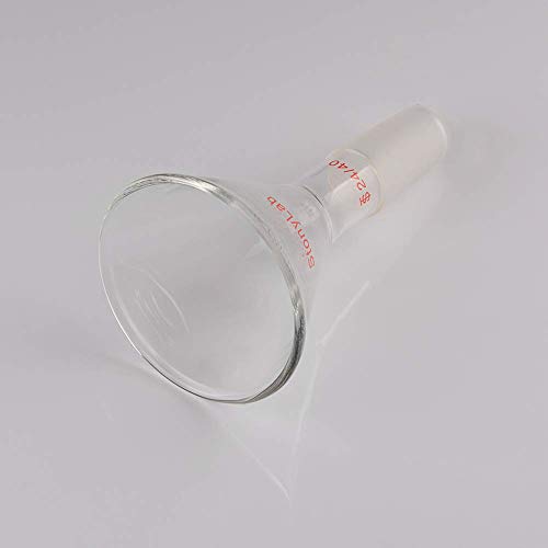 Funil de caule curto de vidro stonylab com dimensão externa superior de 75 mm e funil de vidro de filtro de junta interna 24/40