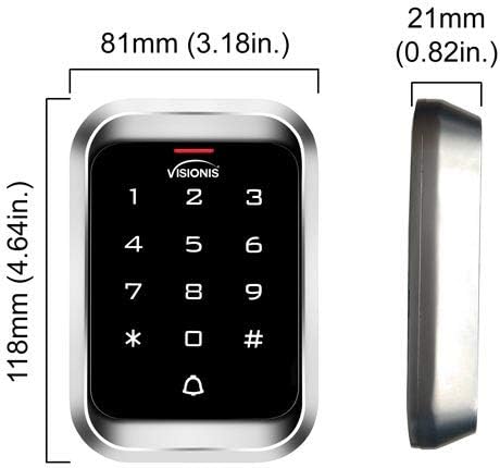 Visionis FPC-5111 Duas portas Controle de acesso Porta Supera a porta de 600 libras de trava eletromagnética com vis-3000 IP68