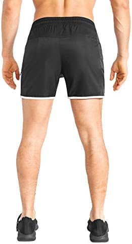 Brokig Mens Recess Lightweight Gym Shorts, treino de treinamento de 5 polegadas com shorts curtos com bolsos com zíper