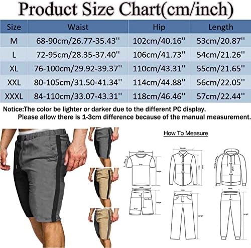 Calça de carga fit fit fit masculina de cor casual listrado todos os shorts de tecido de tecido de tecido cinco pontos