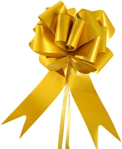 Gold Gift Bows e Gold Pull Bows para embrulhar para presentes pacote de cesta de buquê para carro, artesanato, feriado de aniversário,