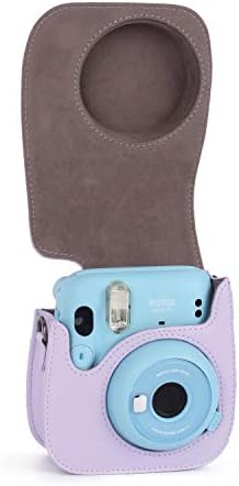 Caixa de câmera instantânea de phetium compatível com Instax Mini 11, bolsa de couro PU com bolso e alça de ombro