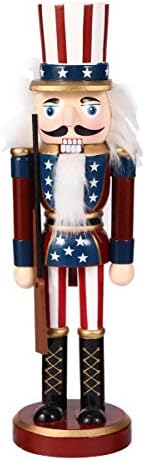Nutcracker Decoração de Natal de Natal Feliz 25cm de 25cm Soldado de noz -racha de madeira Americana de férias de natal