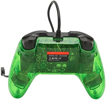 Controlador de jogo com fio, controlador de jogo para PC Dual Vibração RGB transparente gamepad joystick para xbox pc