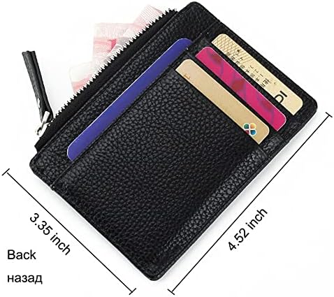 Lhllhl Pu Couro Slim Banco Caso Organizador Carteira Zipper Homens/Mulheres Mini Id Card Card de Crédito de Negócios Cartão de Crédito