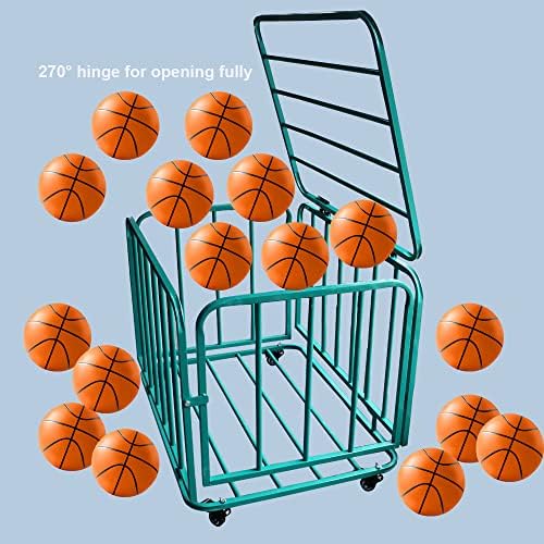 Cmyyannin Sports Sports Storage Basketball Organizer Cart Garage Storage Bins 35.4x25.5x25,5 polegadas