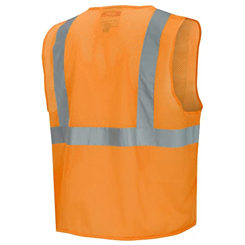 Colete de segurança pioneiro para homens - oi malha de neon, fita reflexiva, bolsos multi - construção, tráfego, segurança - laranja, amarelo/verde
