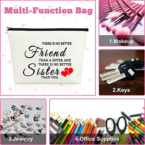 MXRYMVU Irmã Presentes de Irmãs Bag de maquiagem Presente para irmãs Friends Cosmetic Bag Presente para mulheres Presente