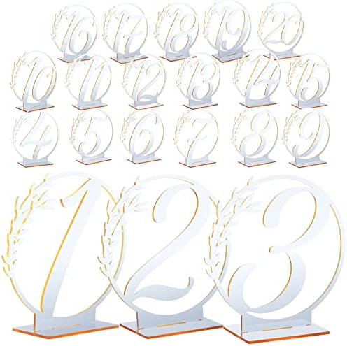 Alipis Acrílico Sinal com Números do Suporte 1-20 Número da caligrafia do sinal da tabela para recepção de casamento Tabela