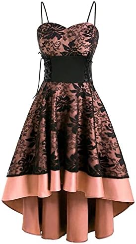Mini vestido sem mangas do Womens Vintage Goth Plus Size para mulheres Steampunk Gothic Skull Party Camisole Dress