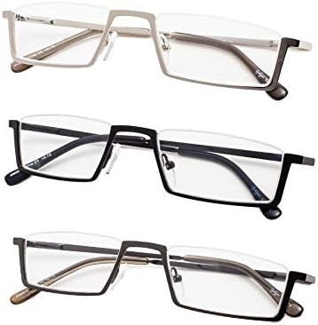 Gr8Sight 3-Pack Mei-Rim Reading Glasses com dobradiças de mola +2,5